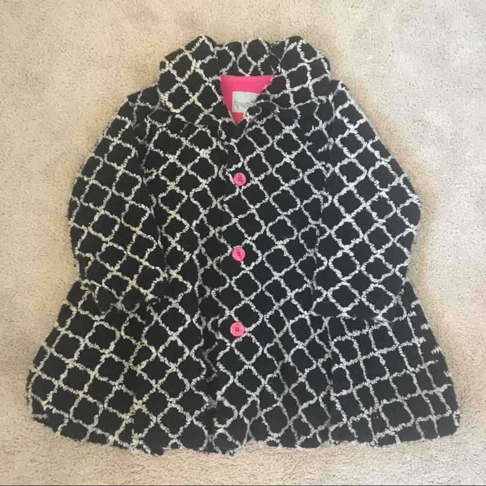Pink & Black Girl Thick Coat